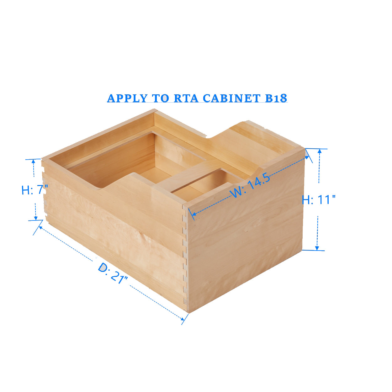 Bottom Mount Pull-Out Trash Can Wood Drawer for Kitchen Cabinet w/ Dual 45 Quart Waste Trash Garbage Bins