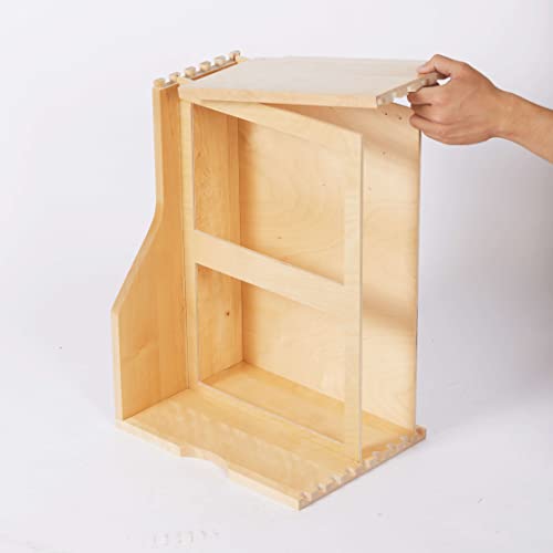 Bottom Mount Pull-Out Trash Can Wood Drawer for Kitchen Cabinet w/ Dual 45 Quart Waste Trash Garbage Bins