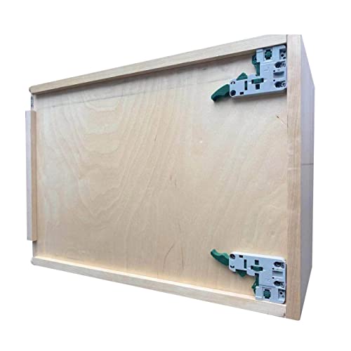 Bottom Mount Pull-Out Trash Can Wood Drawer for Kitchen Cabinet w/ Dual 45 Quart Waste Trash Garbage Bins