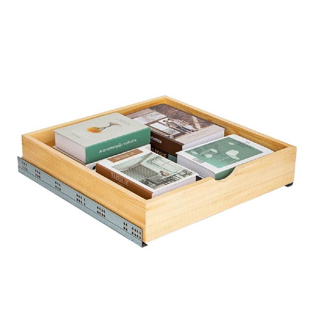 Assemble-Ready Cabinet Shelf Pull-Out Wood Drawer Organizer Storage, Soft Close Rails