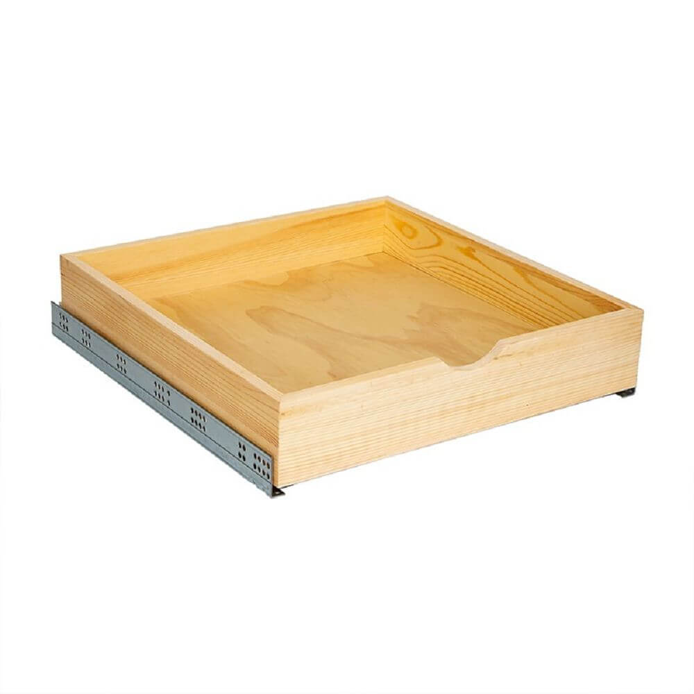 Assemble-Ready Cabinet Shelf Pull-Out Wood Drawer Organizer Storage, Soft Close Rails