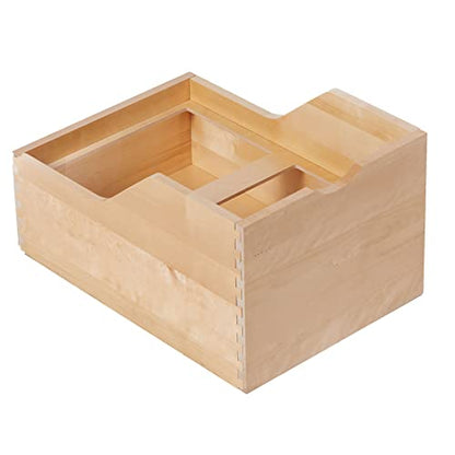 Bottom Mount Pull-Out Trash Can Wood Drawer for Kitchen Cabinet w/ Dual 45 Quart Waste Trash Garbage Bins