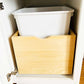 Bottom Mount Pull-Out Trash Can Wood Drawer for Kitchen Cabinet w/ Dual 45 Quart Waste Trash Garbage Bins